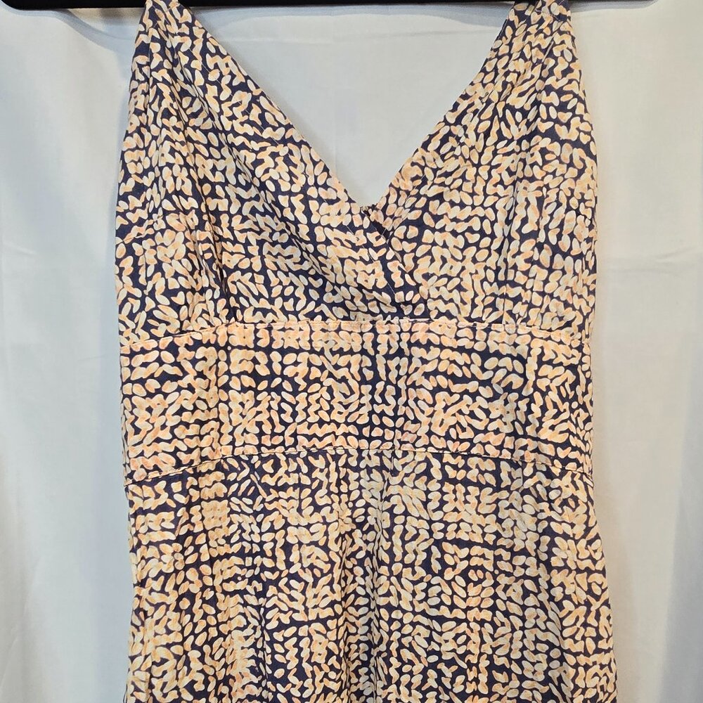 Passion Lilie Maxi Dress Blue/yellow/white Size Med 100% Cotton Pockets - Picture 2 of 11